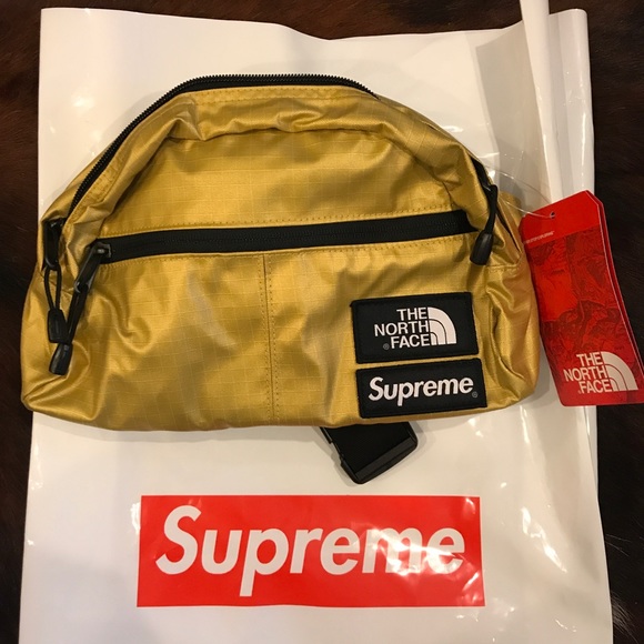 supreme waist bag gold